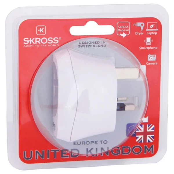 Adaptateur secteur de voyage Europe vers Royaume-Uni