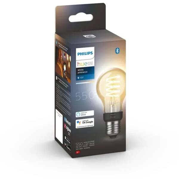 Ampoule LED connectée HUE White Ambiance E27 7W Filament