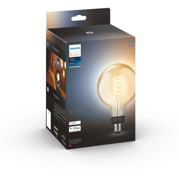 Ampoule LED connectée HUE White Ambiance E27 Globe G. Filament