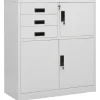 Armoire de bureau Gris clair 90x40x102 cm Acier