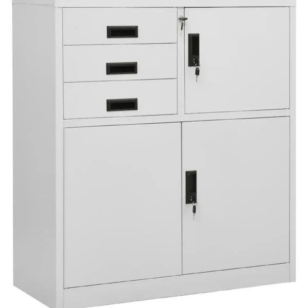Armoire de bureau Gris clair 90x40x102 cm Acier