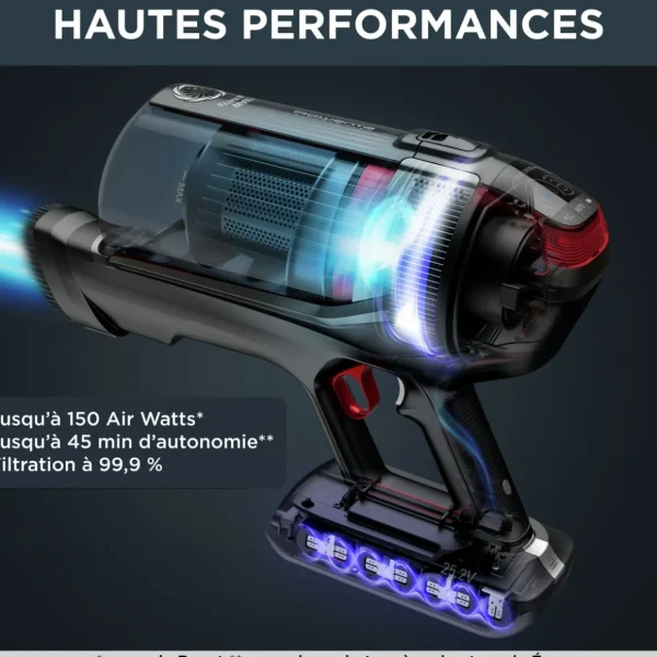 Aspirateur balai X-FORCE FLEX AUTO 12.60 RH98A7WO - Noir