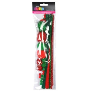 Assortiment de Chenilles Pompons Rouge & Vert