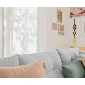 Astoria - canapé d'angle réversible 4 places - convertible avec coffre - en tissu texturé