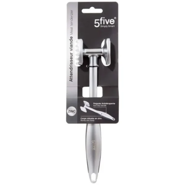 Attendrisseur à Viande Antidérapant Zinc 22cm Gris