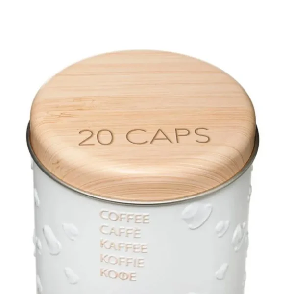 Boîte à Capsules de Café Scandi 17cm Blanc