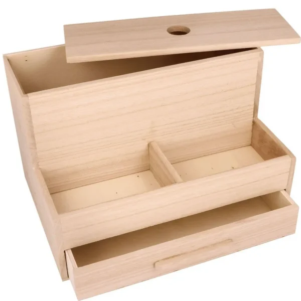Boîte de rangement en bois 16 x 25 x 18 cm