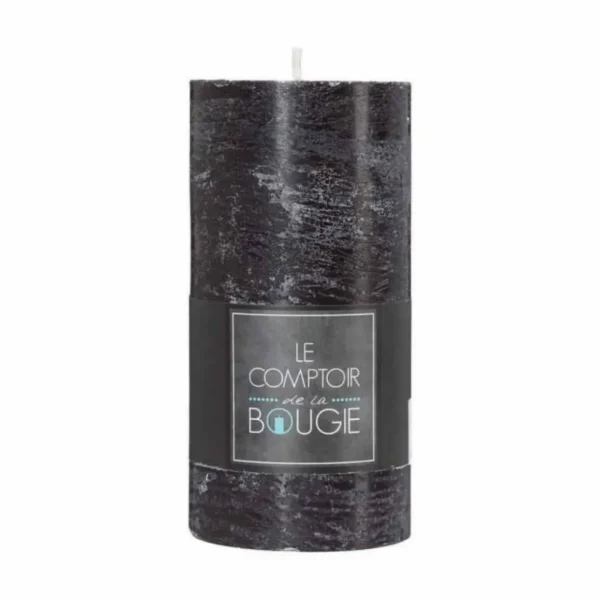 Bougie Cylindrique Rustic 14cm Noir