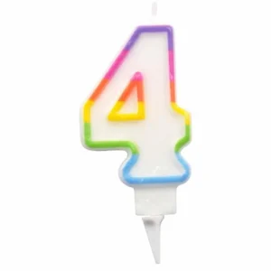 Bougie d'Anniversaire Chiffre 4 7cm Multicolore