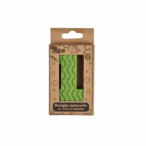 Bougie d'Anniversaire en Cire d'Abeille Chiffre 1 8cm Vert