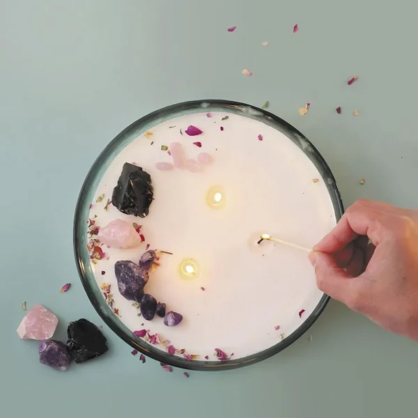 Bougie lithothérapie à faire soi-même