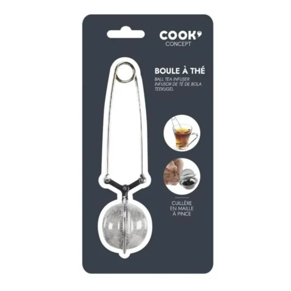 Boule à Thé en Inox Infuseur 16cm Argent