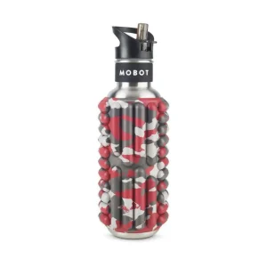 Bouteille de sport - Mobot - Fonction 2 en 1 rouleau de massage - Rouge métal