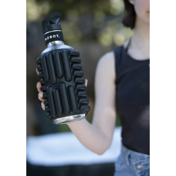 Bouteille de sport - Mobot - Fonction 2 en 1 rouleau de massage - Noir
