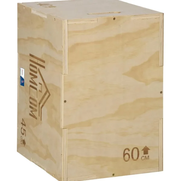 Box jump crossfit - box de pliométrie - collaboration Aosom.fr x FFHandball - 40/45/60H cm - max. 120 Kg - bois