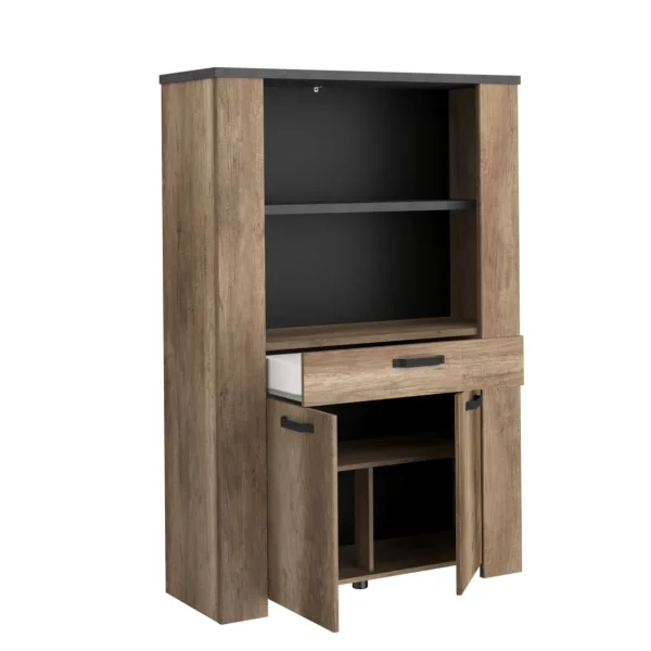 Buffet haut 2 portes, 1 tiroir et 1 étagère L110 cm TORSTEN