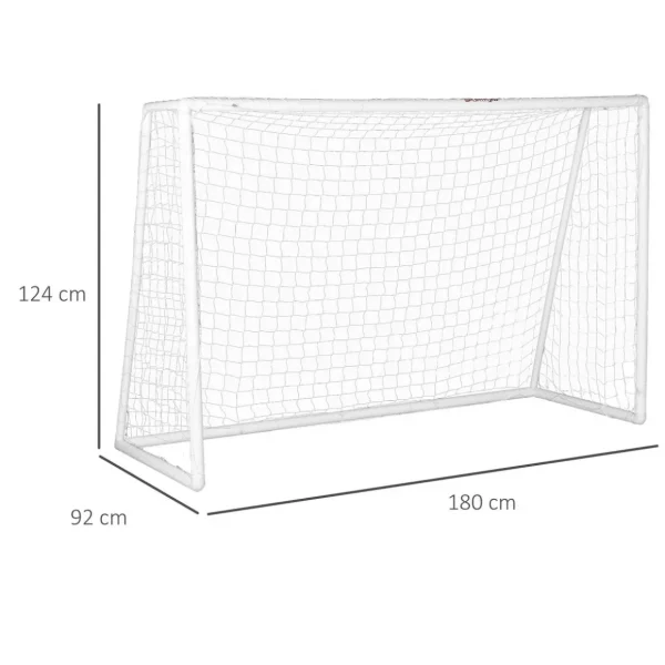 But de football cage de foot but futsal - dim. 180L x 92l x 124H cm - PVC blanc