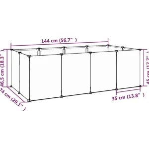 Cage pour petits animaux Noir 144x74x46,5 cm PP et Acier