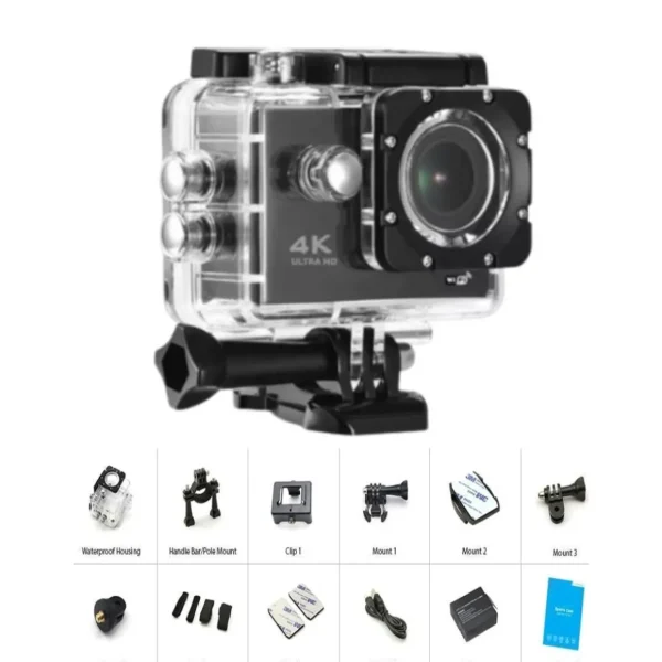 Caméra de sport CrossBuds TLVID02 4K - Noir