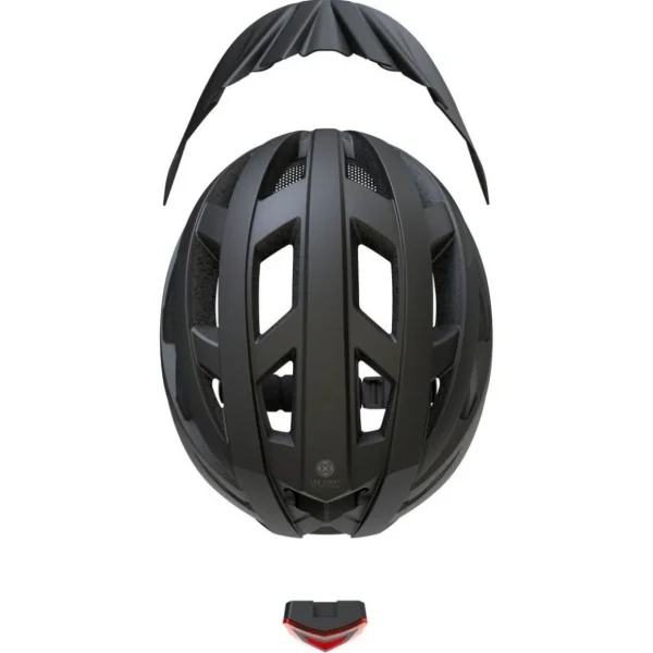 Casque de protection avec éclairage arrière LED - Taille L - Noir