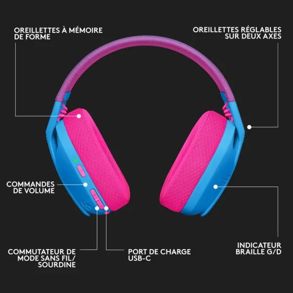 Casque GAM G435 BLE - Bleu et rose