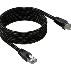 Câble Ethernet 5M Droit CAT8 noir