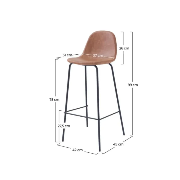 Chaise de bar Henrik en cuir synthétique (lot de 2)