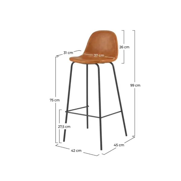Chaise de bar Henrik en cuir synthétique (lot de 2)