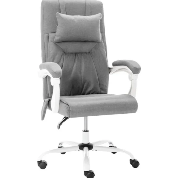 Chaise de bureau de massage Gris Tissu