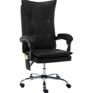 Chaise de bureau de massage Noir Similicuir