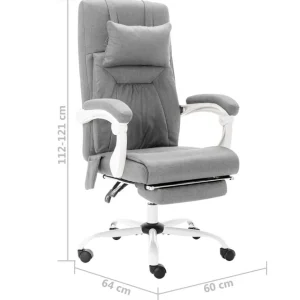 Chaise de bureau de massage Gris Tissu
