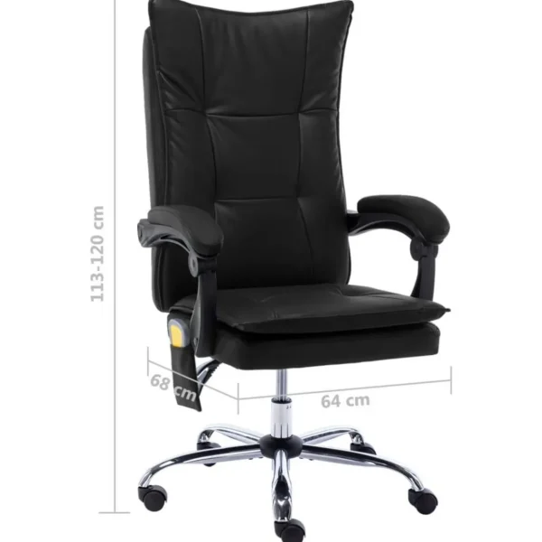 Chaise de bureau de massage Noir Similicuir