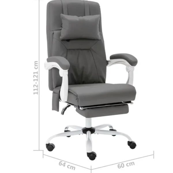 Chaise de bureau de massage Gris Similicuir