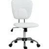 Chaise de bureau visiteur design - hauteur réglable, fonction bascule verrouillable - acier chromé synthétique blanc