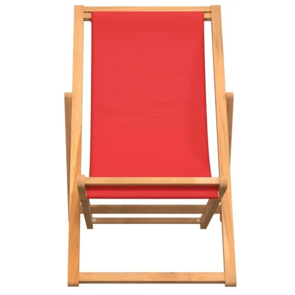 Chaise de plage pliable Bois de teck solide rouge