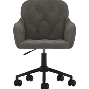 Chaise pivotante de bureau Gris fonce Velours