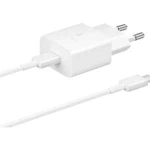 Chargeur secteur 15W USB-C + cable blanc