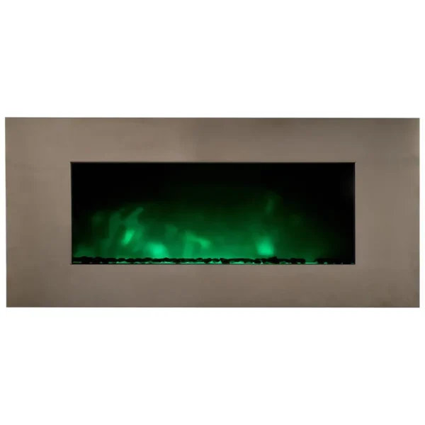 Cheminée électrique 2000w avec télécommande - pure inox xxl