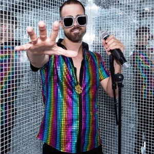 Chemise disco Diamond arc-en-ciel - Homme - XL
