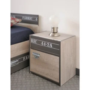 Chevet 1 porte 1 tiroir style industriel L40cm LOFTY