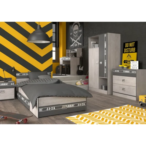 Chevet 1 porte 1 tiroir style industriel L40cm LOFTY