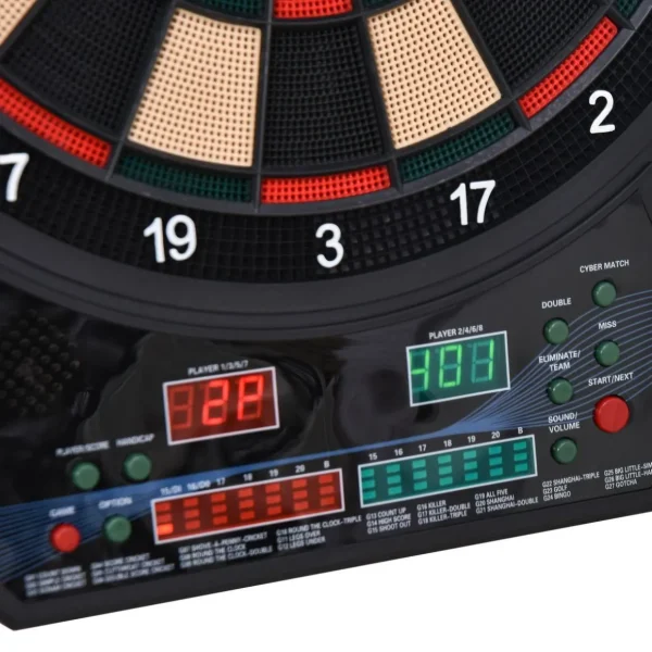 Cible jeu de fléchettes électronique 27 jeux principaux jusqu'à 8 joueurs affichage LED noir
