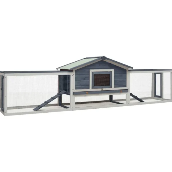 Clapier Gris 310x70x87 cm Pin massif et sapin