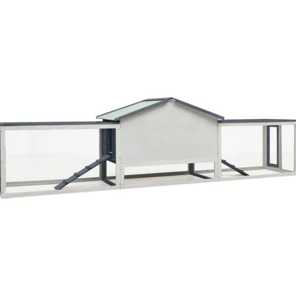 Clapier Gris 310x70x87 cm Pin massif et sapin