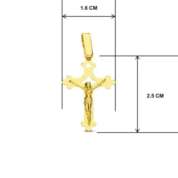 Collier - Médaille Or 18 Carats 750/000 Jaune - Christ sur la Croix - Chaine Dorée