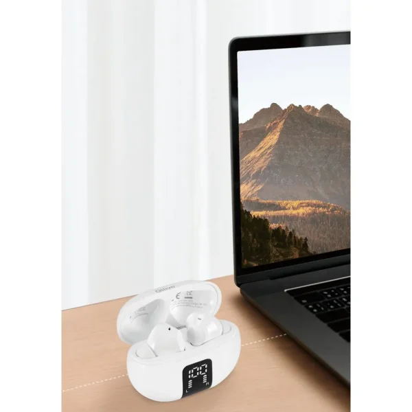 Écouteurs Q1421 TWS écran LED - Blanc
