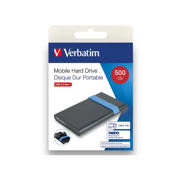 Disque dur externe Reconditionné 500 GO USB 3.2 - Noir