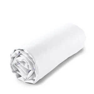 Drap housse uni en satin de coton
