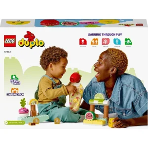 DUPLO 10983 - Le marché bio, Jeu sur la Nourriture, Fruits et Légumes, Apprentissage des Chiffres, Jouets Éducatifs à Empiler, Enfants