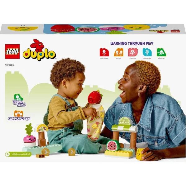 DUPLO 10983 - Le marché bio, Jeu sur la Nourriture, Fruits et Légumes, Apprentissage des Chiffres, Jouets Éducatifs à Empiler, Enfants